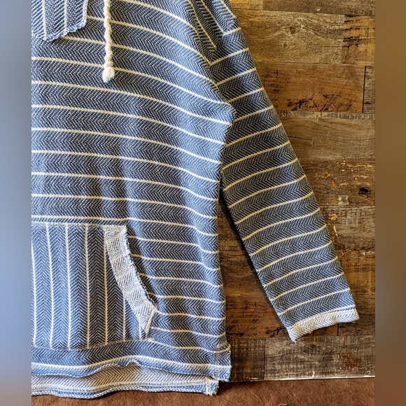 Ocean Drive Raw Edge Hooded Sweatshirt Drop Shoulder - Picture 4 of 16